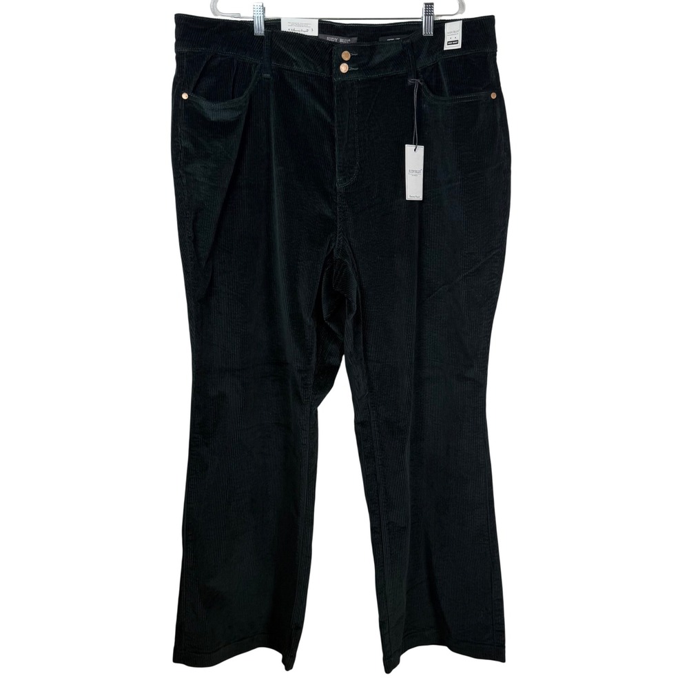 Judy Blue New with Tag Dark Emerald Corduroy High Waist Wide‎ Leg Pants Size 24W
